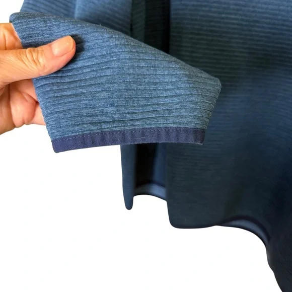 J. Crew Men's Zip Up Sweater with Blue Knit Striping sz XXL - Picture 3 of 10